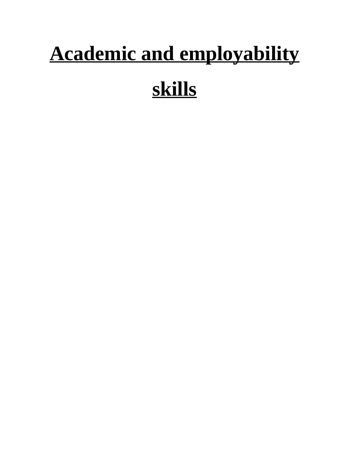 Academic and Employability Skills Assignment_1