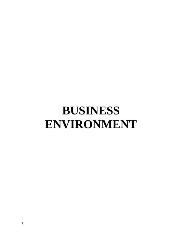 Business Environment Report- Nestle Company_1