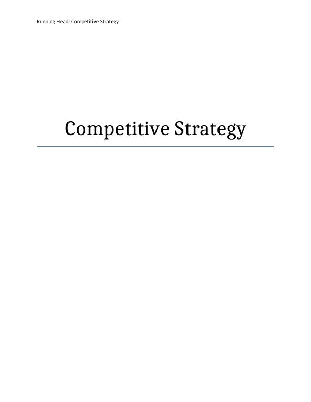 Assignment | Competitive Strategy_1