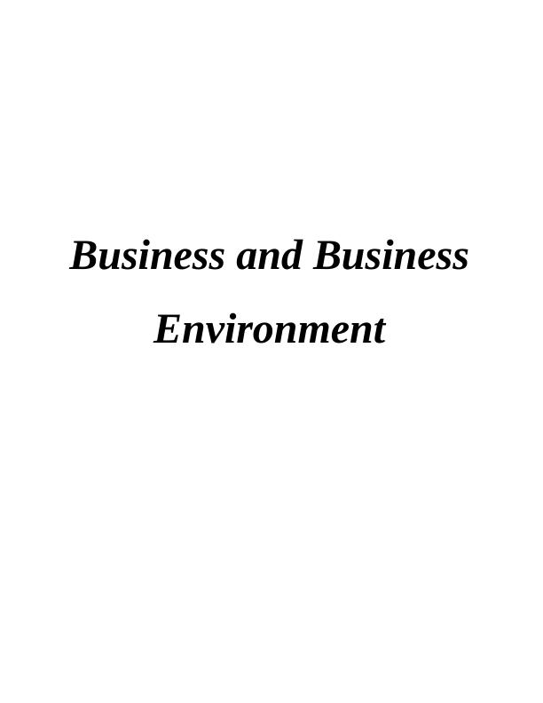 Business Environment Assignment Solution - TESCO_1