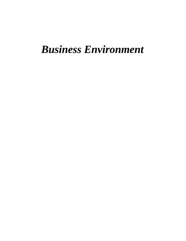 Business Environment of Primark : Assignment_1