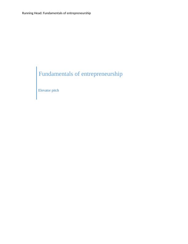 Fundamentals of Entrepreneurship Business Model_1