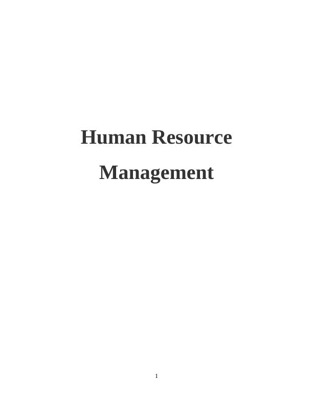 Human Resource Management: A Case Study of Tesco_1