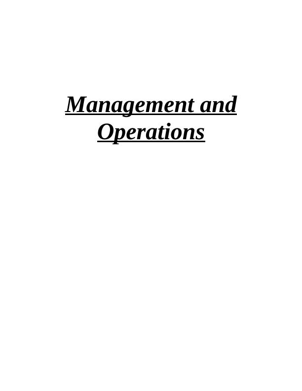 Management and  Operations -  Toyota Assignment_1