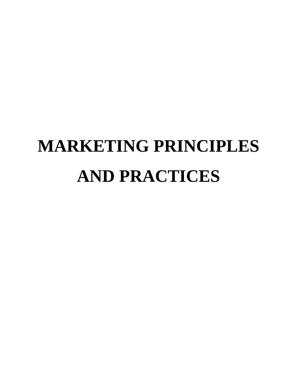 Assignment on Marketing Concepts and Aspects_1