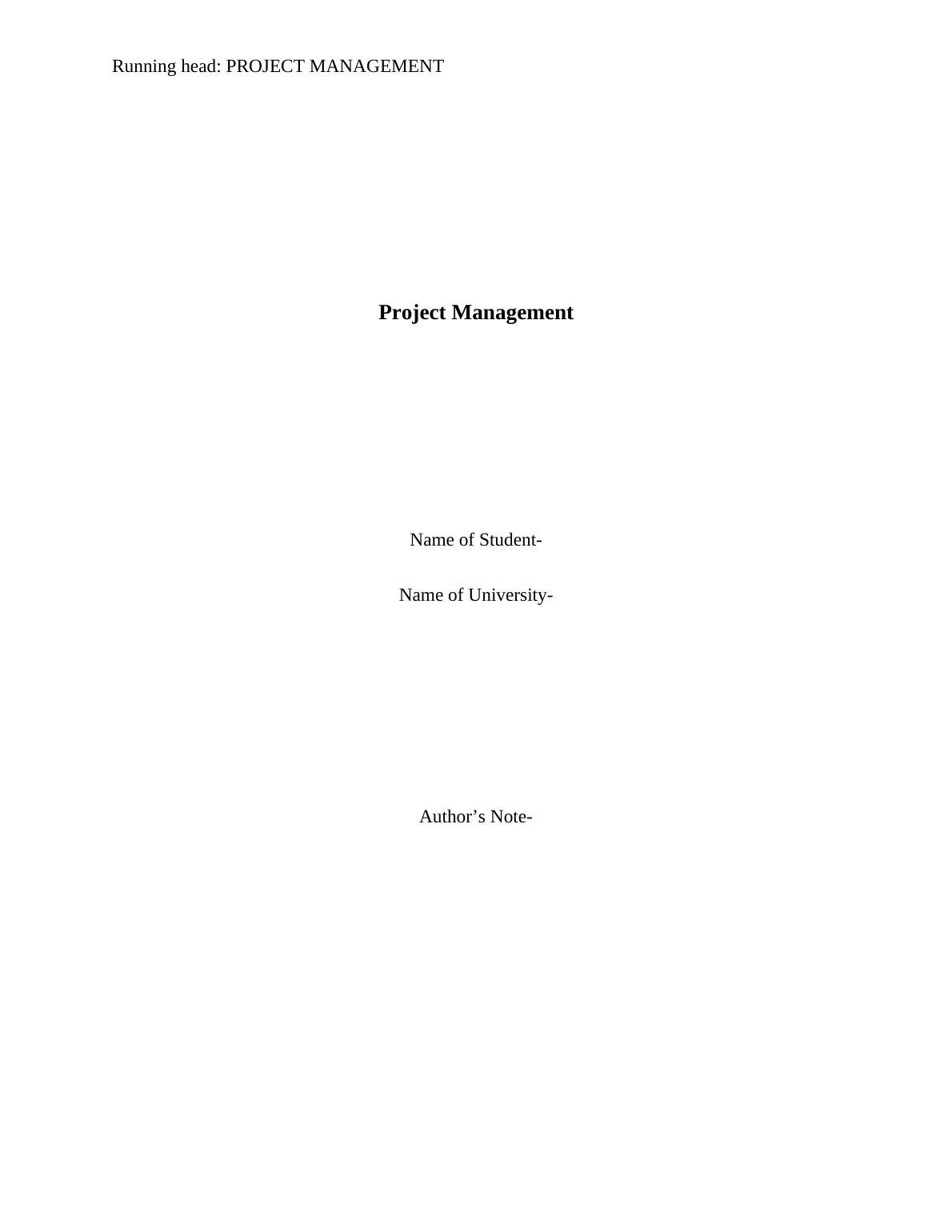 Project Management | Case Study_1