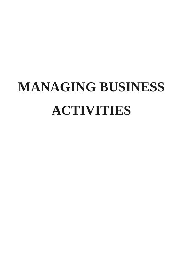 Report On ABC Company - Management Of Business | Plans & Strategies_1