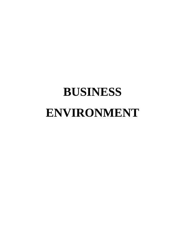Business Environment Report - M&S Plc and NHS_1
