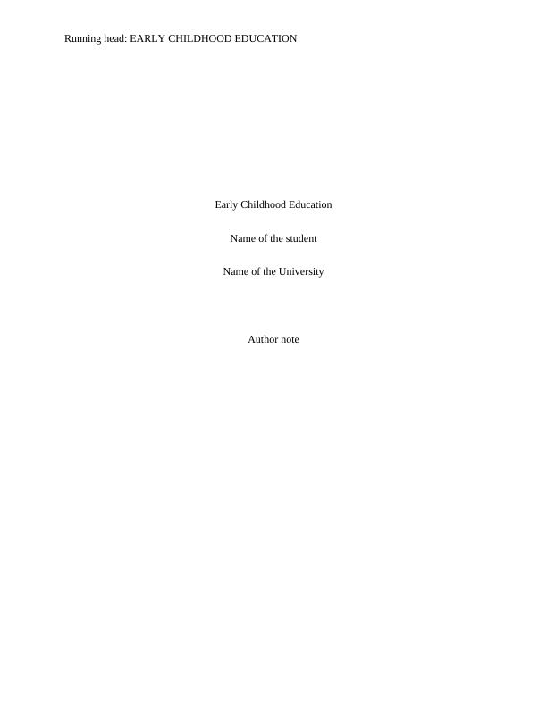 Early Childhood Education and Care  -  Assignment PDF_1