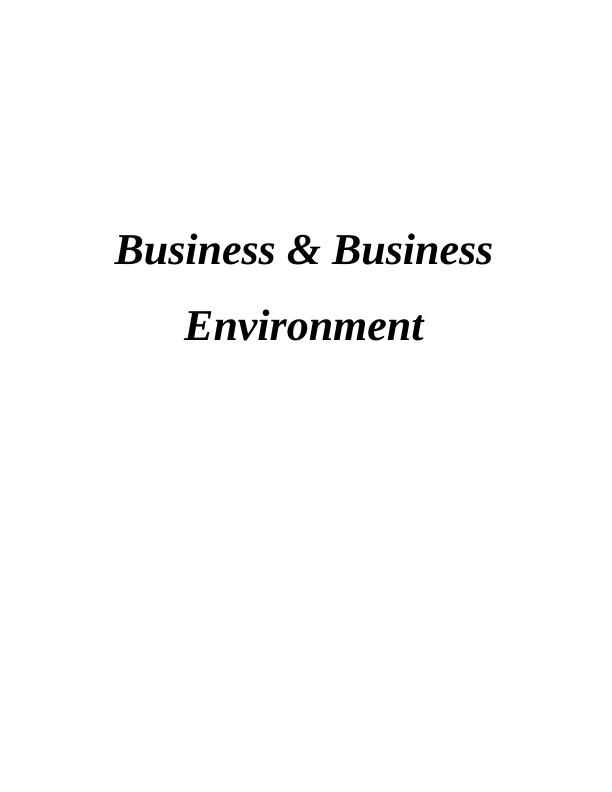Business & Business Environment of Apple Inc : Assignment_1