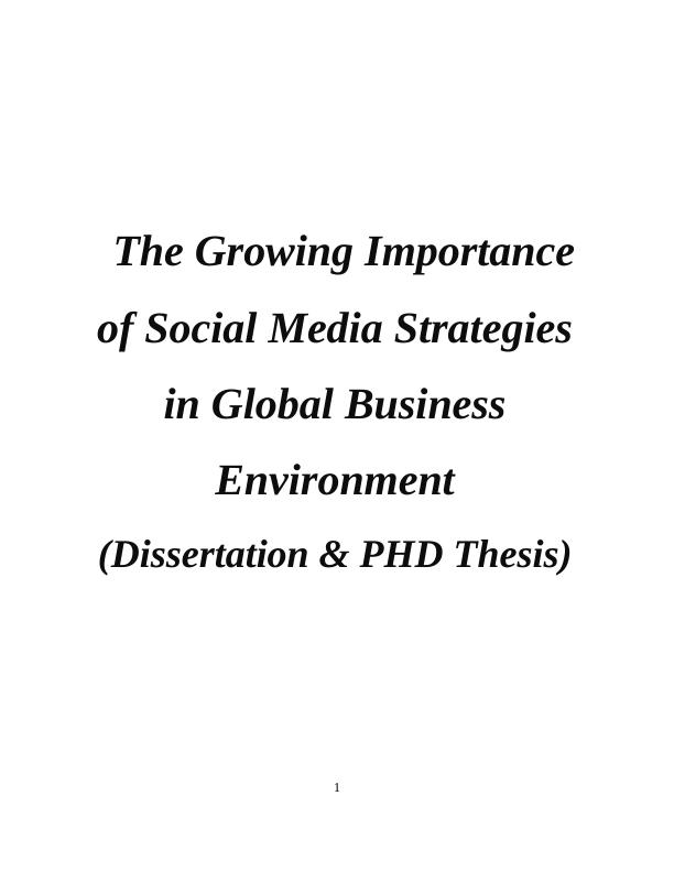The Growing Importance of Social Media Strategies in Global Business Environment_1