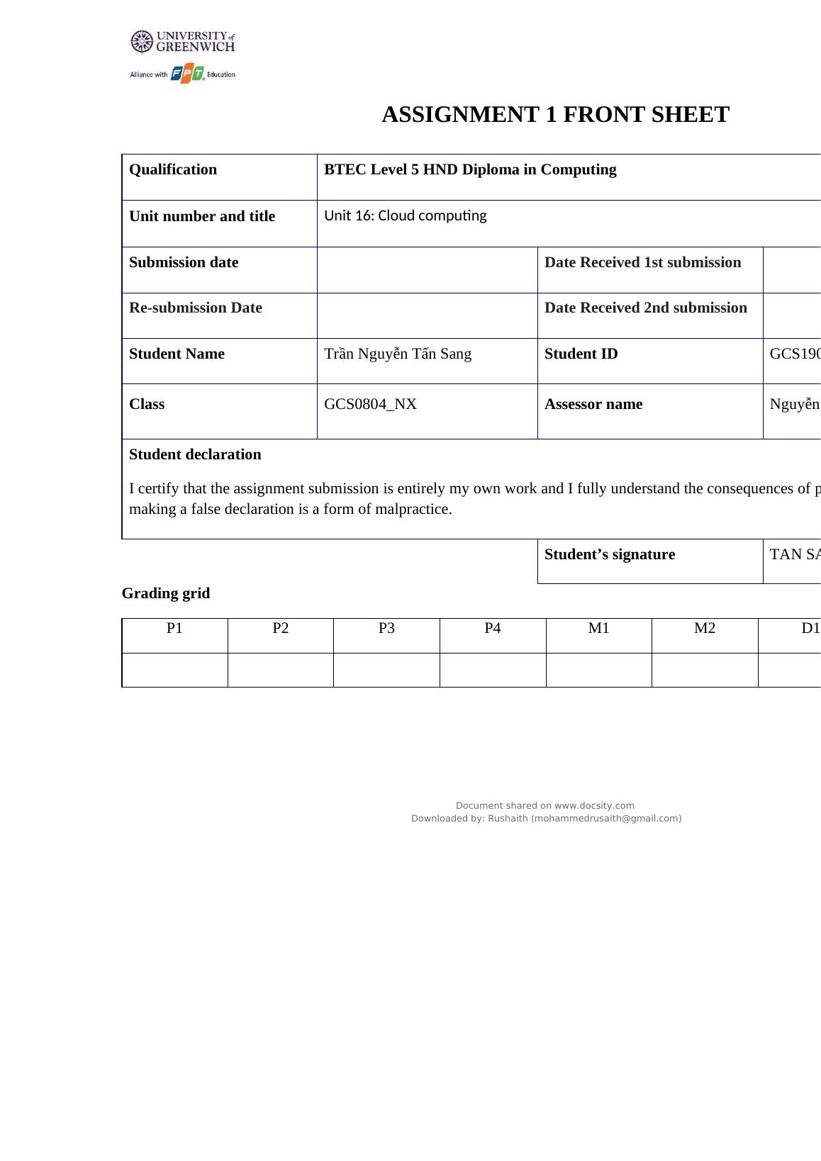 cloud computing assignment questions