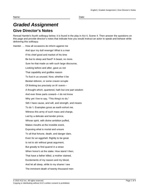 what does graded assignment mean