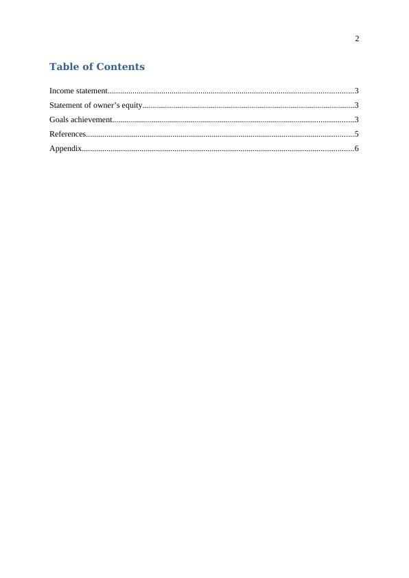 Accounting | Income Statement | Assignment