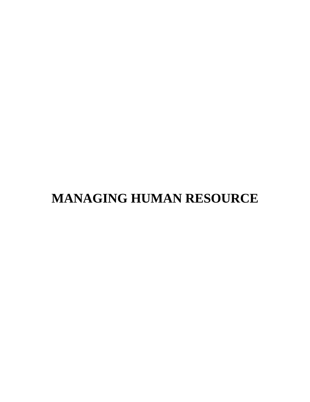 Assignment On Managing Human Resource_1