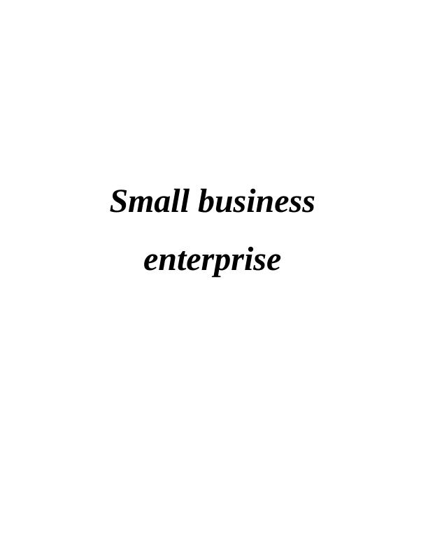 Essay on Small Business Enterprise_1