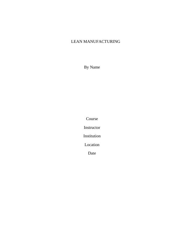 Lean Manufacturing: Principles, Implementation, and Benefits_1