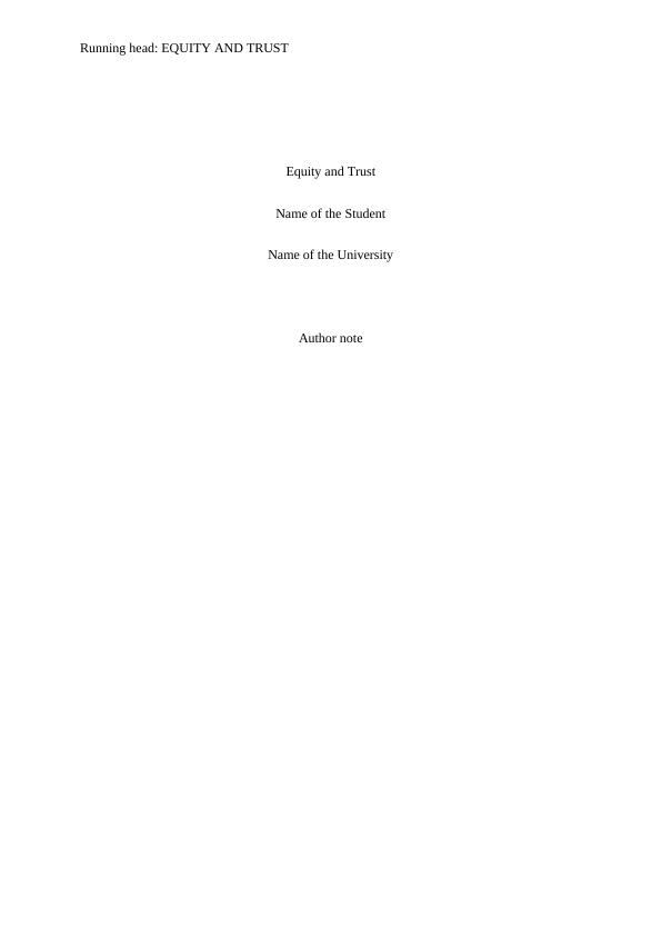Equity and Trusts  Assignment PDF_1