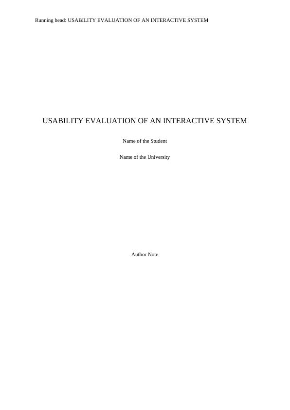 Usability Evaluation of an Interactive System_1