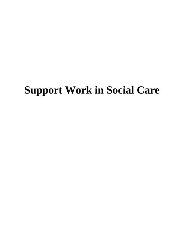 Health and Social Care Assignment- Support Work_1
