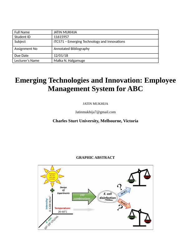 ITC571 Emerging Technology & Innovations Assignment_1
