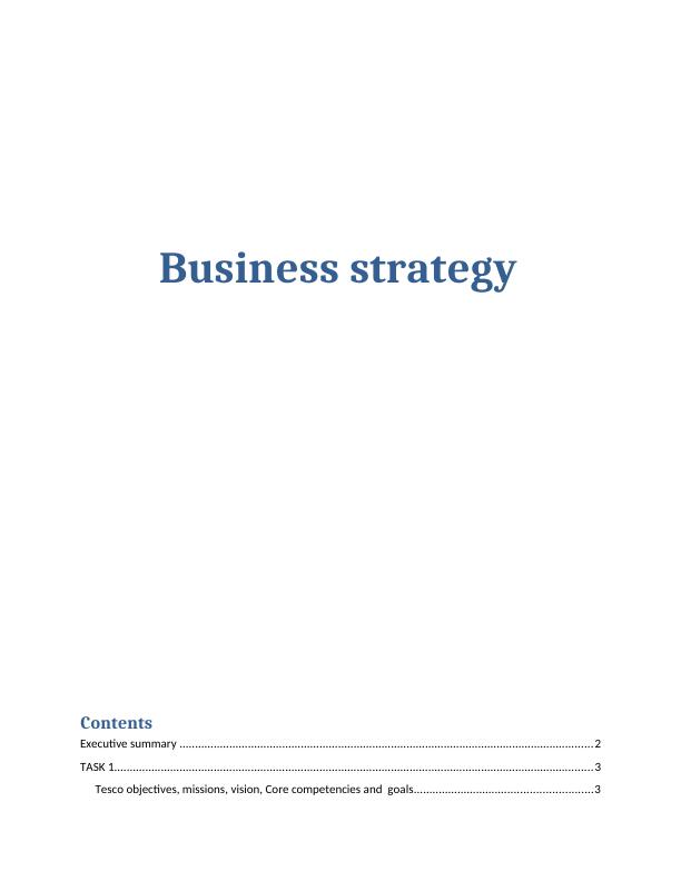 Process of Strategic Planning in Tesco : Report_1