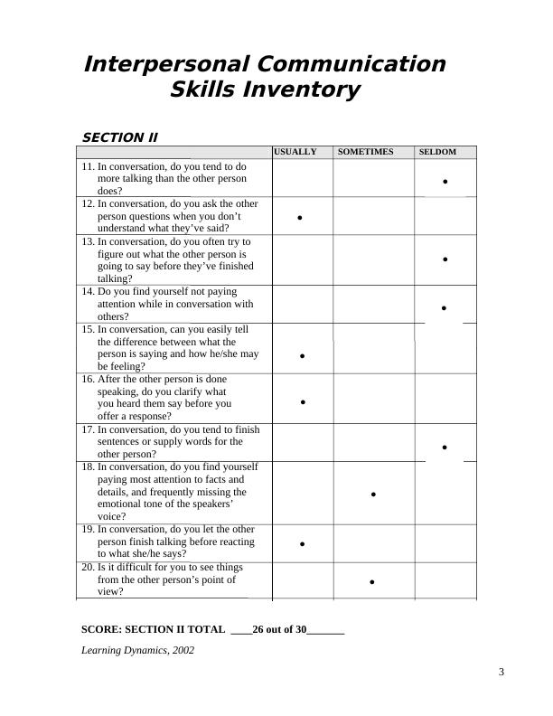 interpersonal communication skills assignment