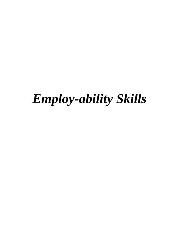 Employability Skills of NEXT PLC | Report_1