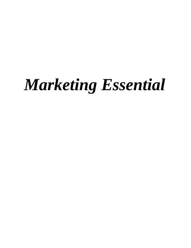 Marketing Essential Assignment - Zara organisation_1