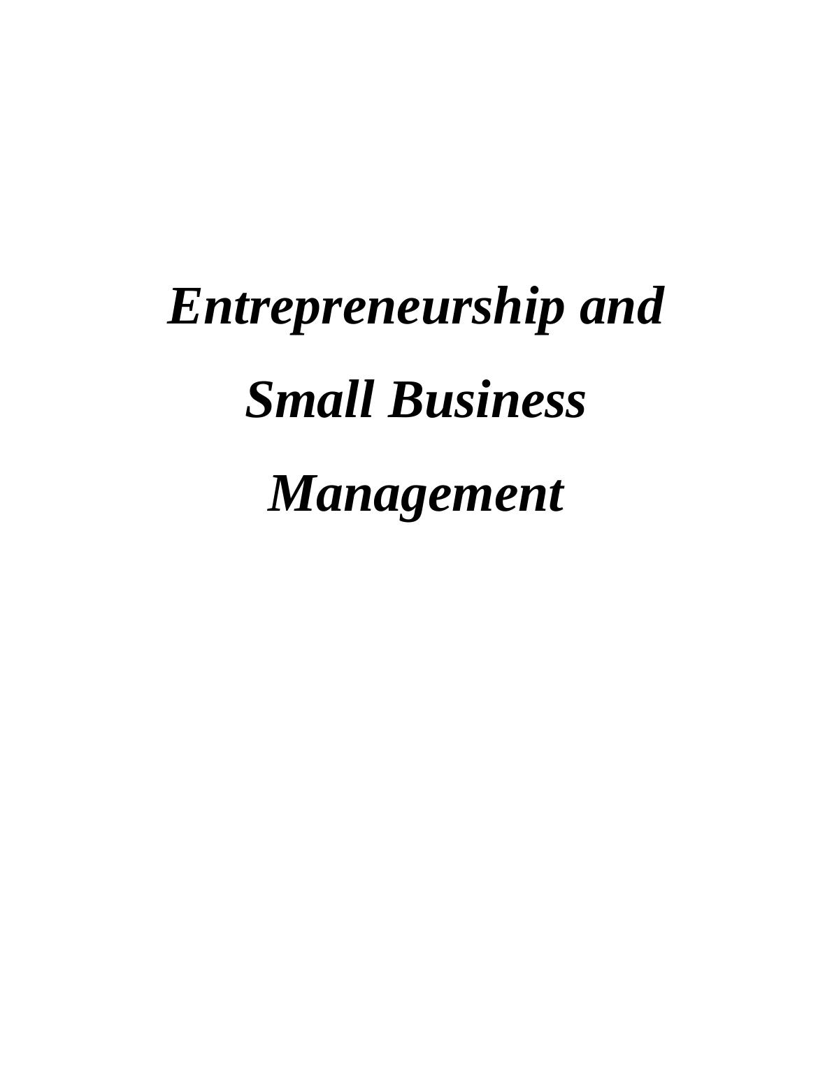 Impact of Small Business and Entrepreneurship on Social Economy_1