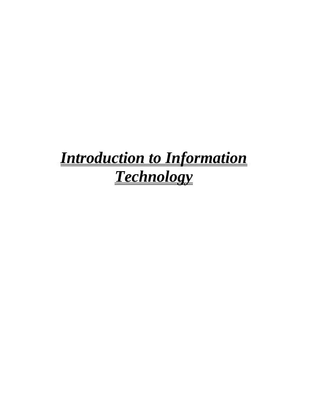 Introduction to Information Technology Assignment | Tesco_1