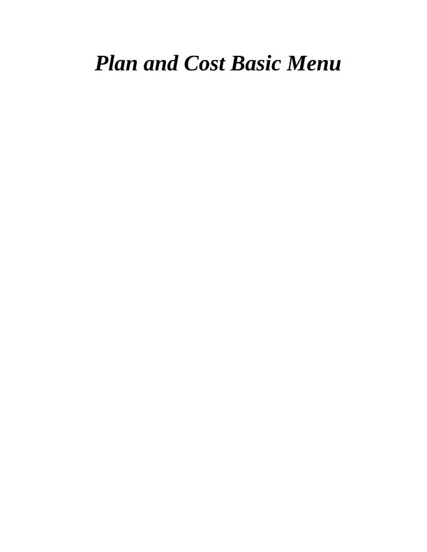 Plan and Cost Basic Menu : Report_1