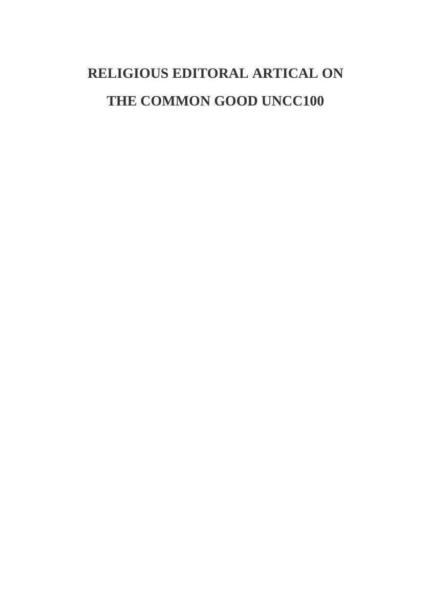 Religious Editorial Article on the Common Good UNCC100_1