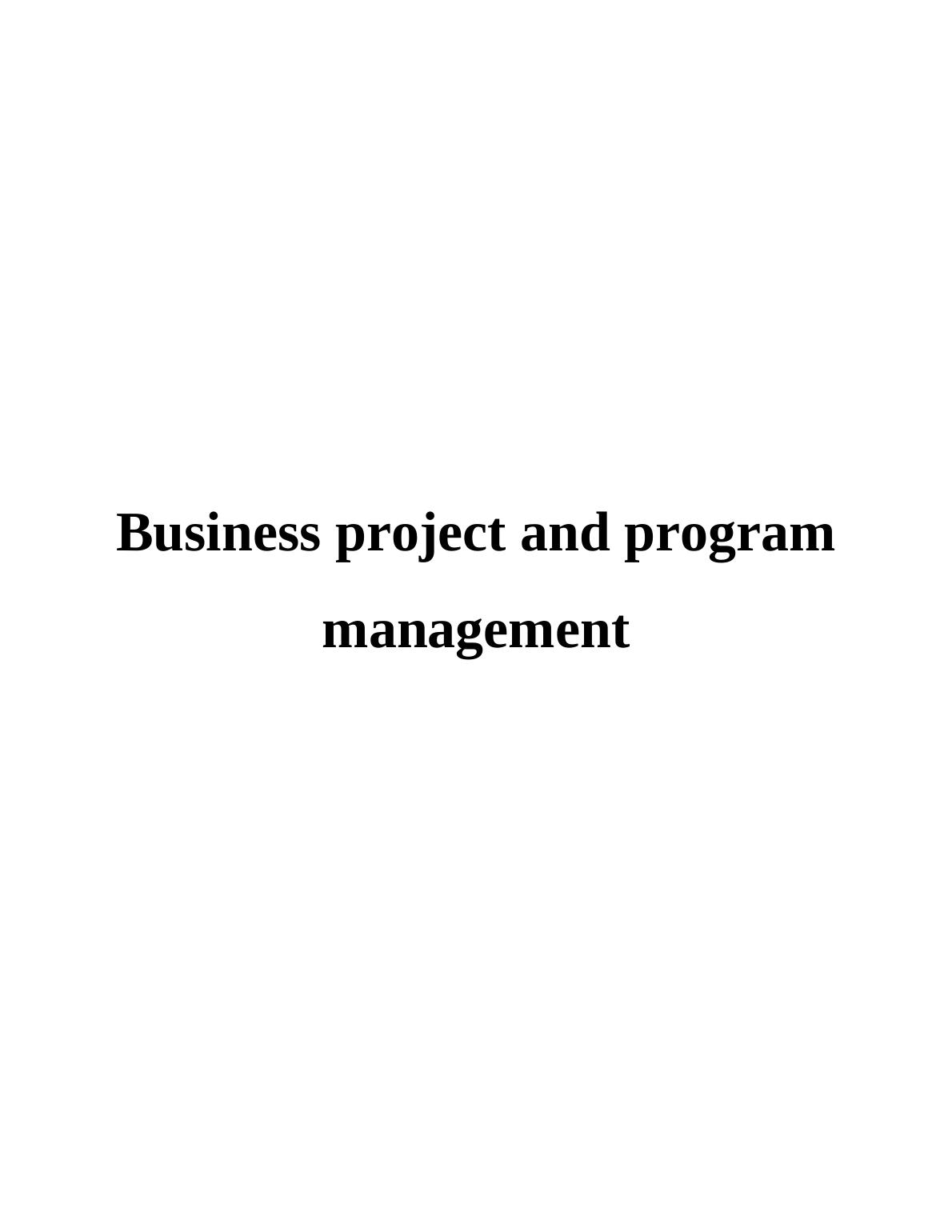 Business Project and Program Management_1