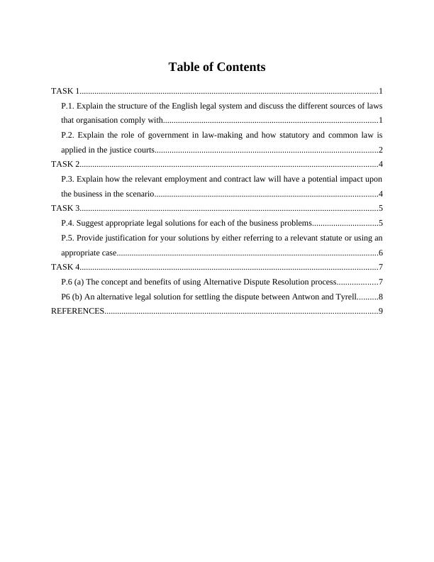 BUSINESS LAW TASK 11 P.1. English Laws and the Role of Government_2