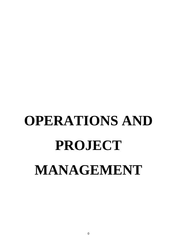 Operations and Project Management_1
