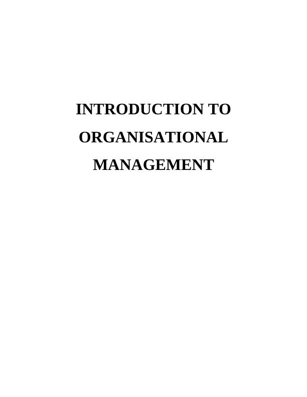 Introduction to Organisational Management_1
