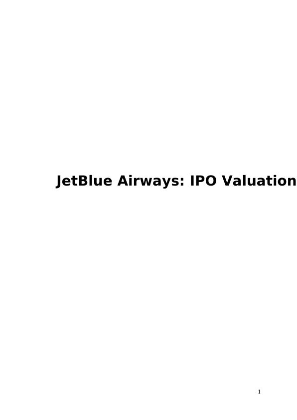 JetBlue Airways IPO Valuation_1