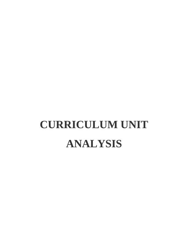 Analysis of Curriculum - Assignment_1