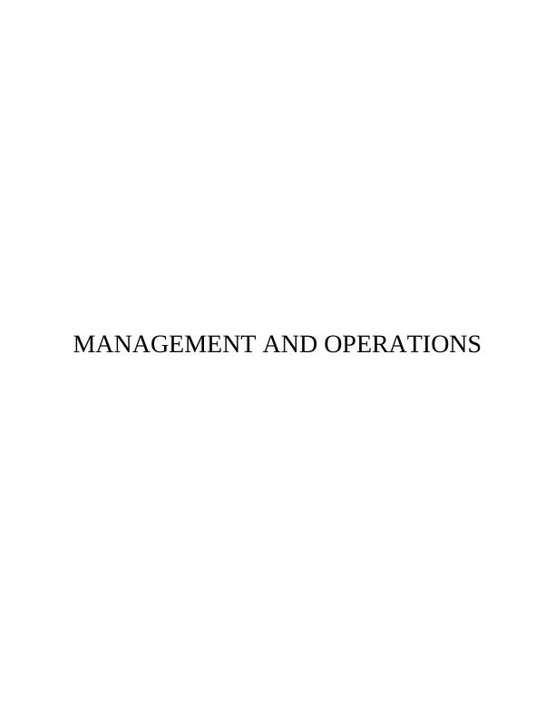 Assignment: Operation Management_1