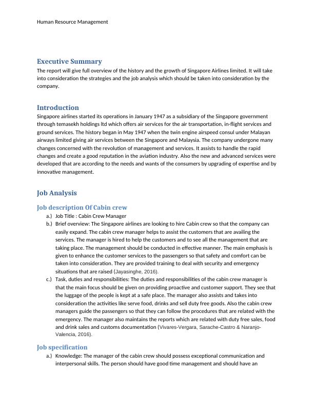 Human Resource Management Report- Singapore Airlines limited_3