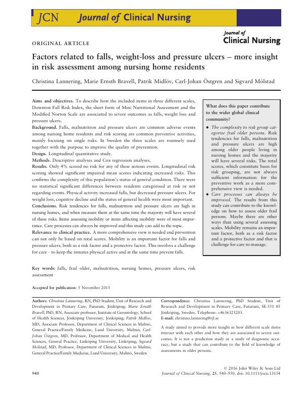 Factors related to falls, weight-loss and pressure ulcers – more insight in risk assessment among nursing home residents_1