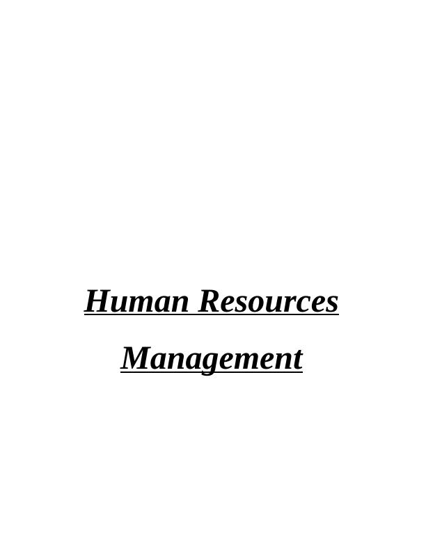Human Resource Management (HRM) Functions - Assignment_1