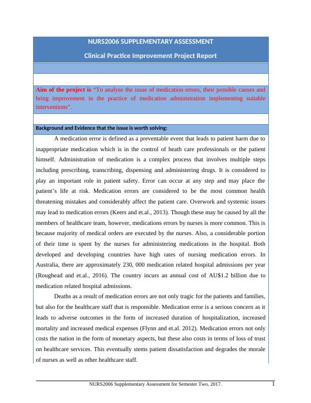 NURS2006 Supplementary Assessment_1