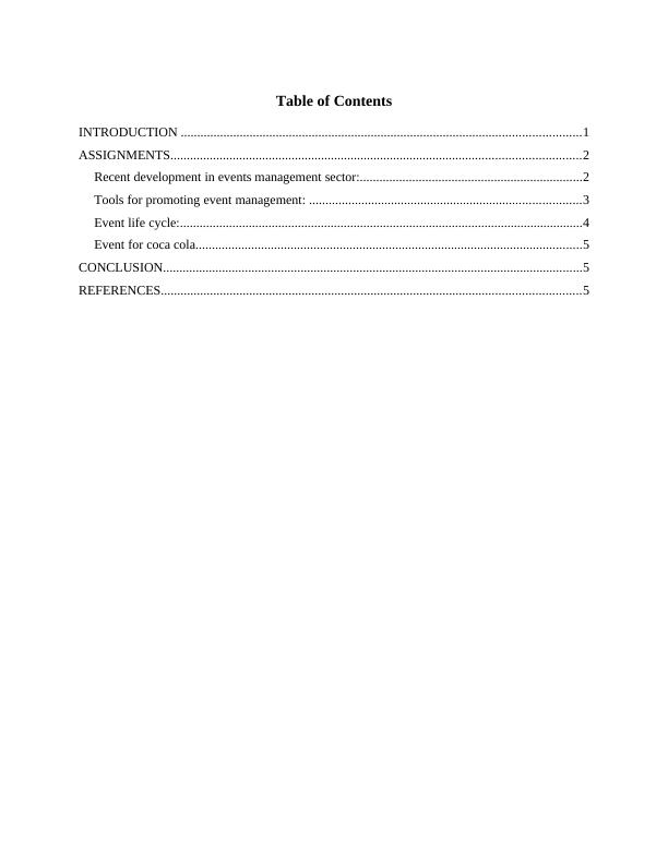 Events Management Sector: Assignment_2