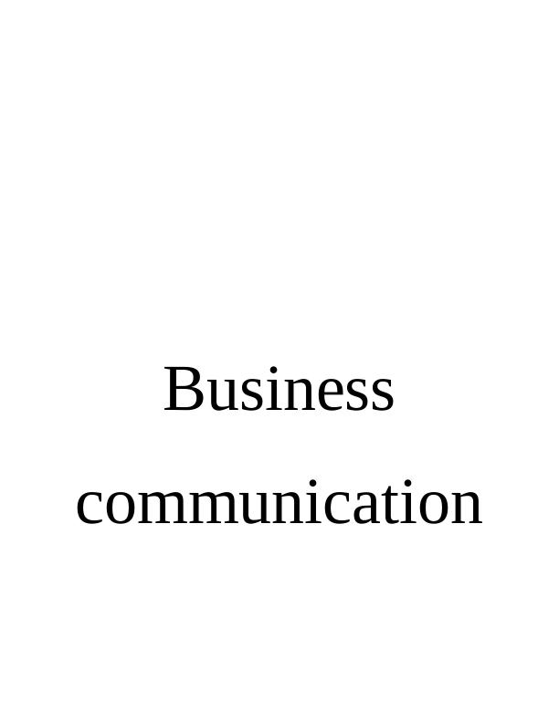 Business Communications  Assignment_1