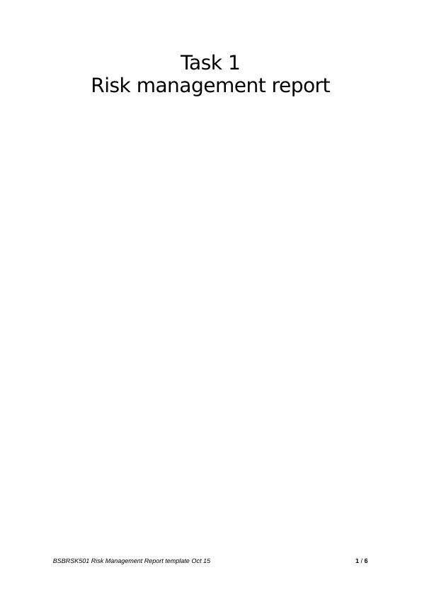 Risk Management Report for NatureCare Products_1