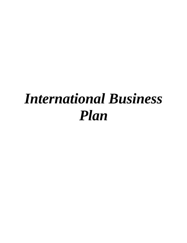 international business plan example pdf