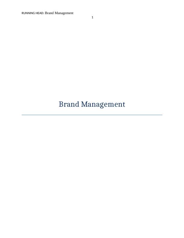 Brand Management of Coca-Cola : Doc_1