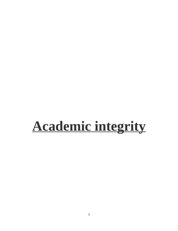 essay on the importance of academic integrity